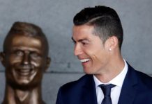 Ronaldo statue Madiera Airport