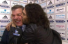 Russell Brand congratulates Sam Allardyce with a big kiss after West Ham win