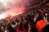 Arsenal fan-footage of Galatasaray fans setting of flares at the Emirates