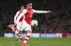 Alexis Sanchez smashes home his own rebounded free kick vs Anderlecht