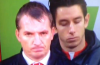 Brad Jones falls asleep behind a stoney faced Brendan Rodgers