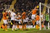 Fulham’s Bryan Ruiz scores directly from a corner against Blackpool