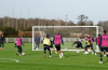 Christian Eriksen scores with a spinning back heel in Spurs training