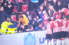 Ad hoarding collapses as over excited PSV fans celebrate Luuk de Jong’s hat-trick winning goal