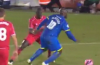 Skills! Wimbledon’s Adebayo Akinfenwa with a bit of showboating vs Liverpool