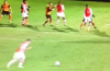 Arsenal yougster Dan Crowley with a tasty free kick vs Wolverhampton U21