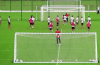 Germany succesfully executing THAT fake stumbling free kick in training