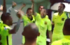 Barcelona celebrate in the dressing room after wrapping up La Liga title