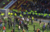 Motherwell v Rangers playoff ends with players fighting and a pitch invasion