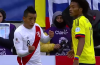 Chelsea’s Juan Cuadrado dishing out a naughty jab to the kidneys vs Peru