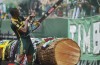 Portland Timbers striker Fanendo Adi celebrates goal by wielding chainsaw