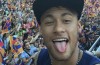 Fast food junkie Neymar gets lobbed a burger during Barcelona’s victory parade