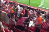 Romelu Lukaku climbs into the stand to cuddle Saints fan he hit with a ball