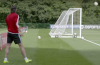 Gareth Bale with the ol’ behind-the-goal goal during Wales training