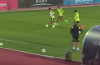 Pedro shows Cazorla & Pique a clean set of heels during Spain training