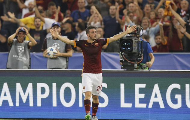 Alessandro Florenzi sensational goal from a mile out for Roma vs Barcelona