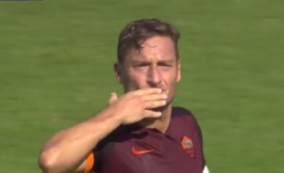 Roma legend Francesco Totti scores his 300th goal for the club