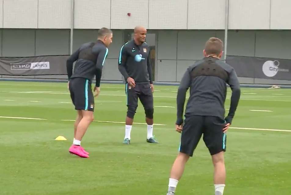 Aleksandar Kolarov dishing out the scariest tackle you’ve ever seen in Man City training