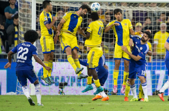 Fan footage of Willian’s free kick during Chelsea’s 4-0 win over Maccabi