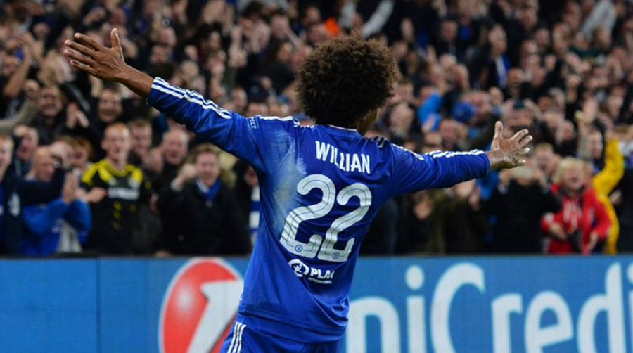 Behind the goal fan footage of Willian’s fantastic winning free kick vs Kyiv