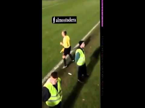 Partizan Belgrade fans drench hapless lino with bucket of water